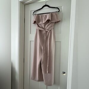 Babaton Flutter Jumpsuit  Size 6 In Camille colour BRAND NEW W/TAGS (baby pink)